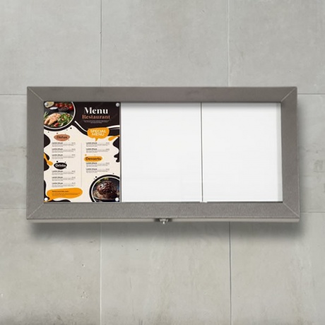 Triple A4 Coated Steel Outdoor Menu Display Case